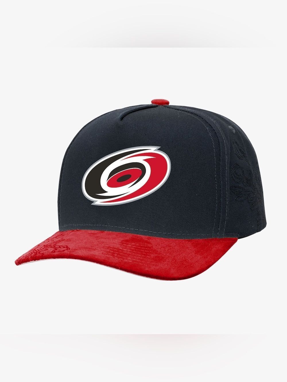 Mitchell & Ness Carolina Hurricanes Black May Flowers Pro Pinch Snapback Hat